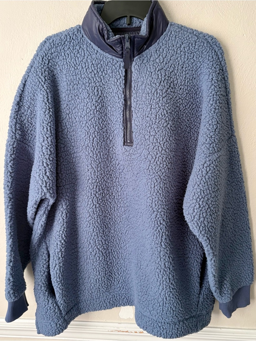 Aerie Blue Dream Sherpa 1/4 Zip Pullover
